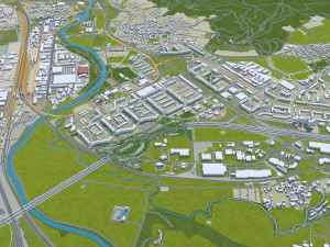 Citt&agrave; di Jena Germania 30 km Modello 3D