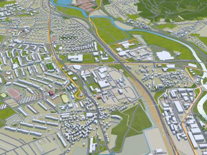 Citt&agrave; di Jena Germania 30 km Modello 3D