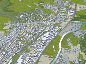 Citt&agrave; di Jena Germania 30 km Modello 3D