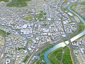 Citt&agrave; di Jena Germania 30 km Modello 3D