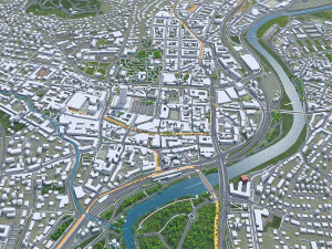 Citt&agrave; di Jena Germania 30 km Modello 3D