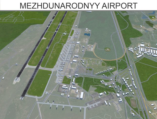 Mezhdunarodnyy Aeroport Nizhny Novgorod Imeni V P Chkalova 12km Modelo 3D .c4d .max .obj .3ds .fbx .stl .blend 