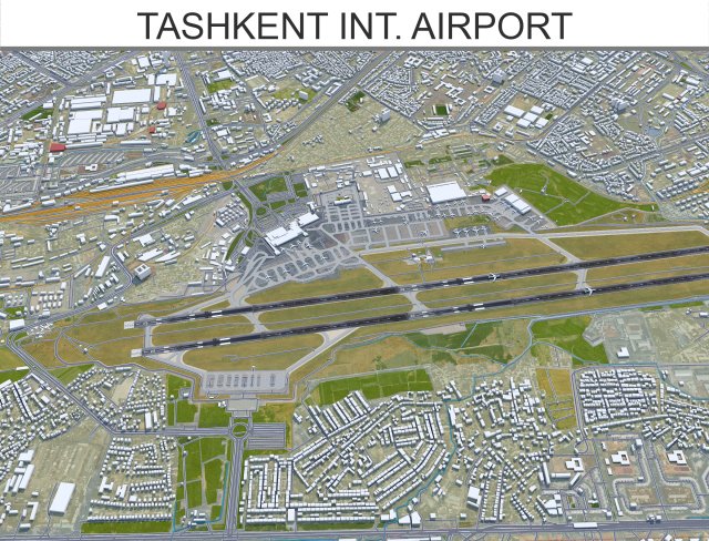Tashkent International Airport 12km Modelo 3D .c4d .max .obj .3ds .fbx .stl .blend 