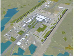 Wuhan Tianhe Airport 10km 3D मॉडल