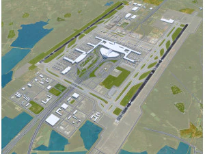 Wuhan Tianhe Airport 10km 3D Model