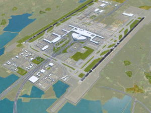 Wuhan Tianhe Airport 10km 3D Model
