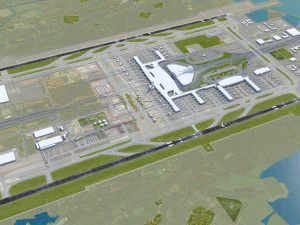 Wuhan Tianhe Airport 10km 3D Model