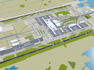 Wuhan Tianhe Airport 10km 3D Model