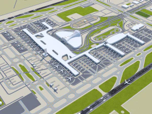 Wuhan Tianhe Airport 10km 3D Model
