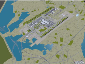Wuhan Tianhe Airport 10km 3D Model