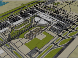 Wuhan Tianhe Airport 10km 3D Model