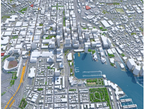 Baltimore Downtown city Maryland USA 5km 3D 模型