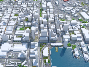 Baltimore Downtown city Maryland USA 5km 3D 模型