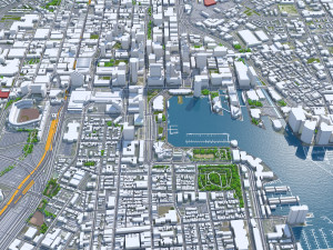 Baltimore Downtown city Maryland USA 5km 3D 模型