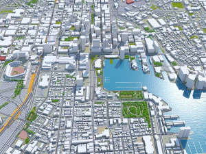 Baltimore Pusat kota Maryland AS 5km Model 3D