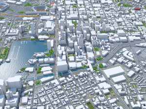 Baltimore Downtown city Maryland USA 5km 3D 模型