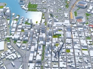 Baltimore Downtown city Maryland USA 5km 3D 模型