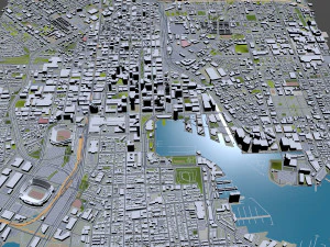 Baltimore Pusat kota Maryland AS 5km Model 3D