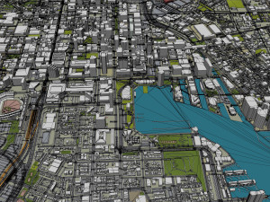 Baltimore Downtown city Maryland USA 5km 3D 模型