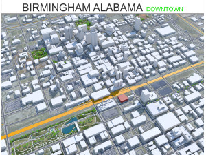 Birmingham downtown city alabama 8 km Modelo 3D