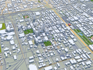 Birmingham downtown city alabama 8 km 3D Model