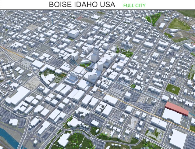 Boise city Idaho USA 3D मॉडल .c4d .max .obj .3ds .fbx .stl .blend 