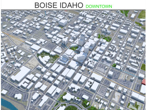Boise Downtown city Idaho USA 5km Modelo 3D
