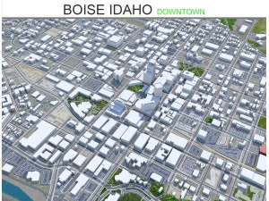 Boise Downtown cidade Idaho EUA 5 km Modelo 3D