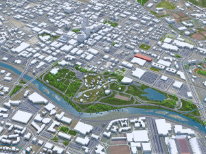 Boise Downtown city Idaho USA 5km 3D Model