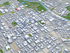 Boise Downtown city Idaho USA 5km 3D Model