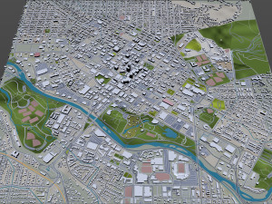 Boise Downtown city Idaho USA 5km 3D Model