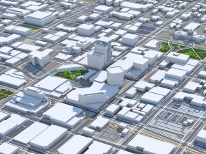 Boise Downtown city Idaho USA 5km 3D Model
