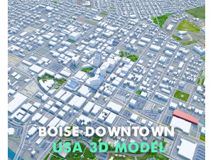 Boise Downtown city Idaho USA 5km 3D Model