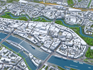 Bremen city Germany 70km 3D Model