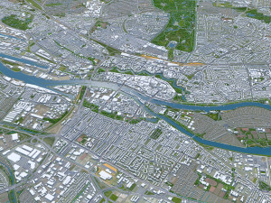 Bremen city Germany 70km 3D Model