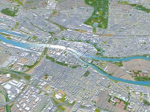 Bremen city Germany 70km 3D Model