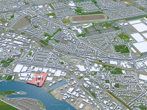 Bremen city Germany 70km 3D Model