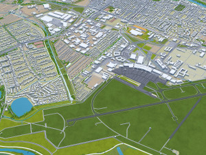 Bremen city Germany 70km 3D Model
