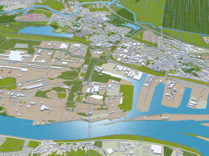 Bremen city Germany 70km 3D Model