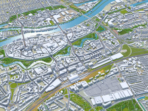 Bremen city Germany 70km 3D Model
