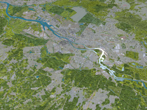 Bremen city Germany 70km 3D Model