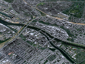 Bremen city Germany 70km 3D Model
