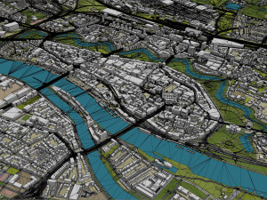 Bremen city Germany 70km 3D Model