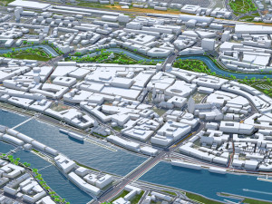 Bremen Downtown city Germany 10km 3D Model