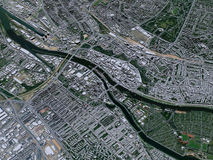 Bremen Downtown city Germany 10km 3D Model
