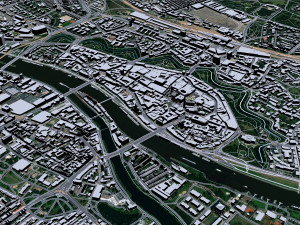 Bremen Downtown city Germany 10km 3D Model