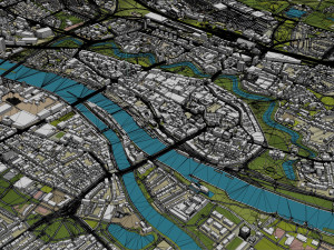 Bremen Downtown city Germany 10km 3D Model