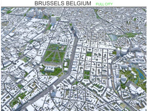 Brussels city Belgium 50km 3D Model