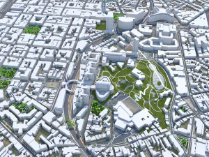 Brussels city Belgium 50km 3D Model