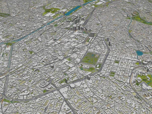Brussels city Belgium 50km 3D Model